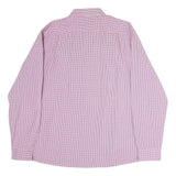 TOMMY HILFIGER Mens Maroon Check Shirt XL Classic Fit Cotton Button-Down Collar