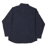 RUSTIC RIDGE Mens Navy Blue Plain Shirt XL Cotton Blend Casual Button Up