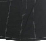 TWIK Womens Black Belted Mini Cotton Blend Skirt M Contrast Stitch Casual