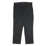 DICKIES Mens Slim Black Trousers W36 L30 Cotton Blend Zip Classic Straight