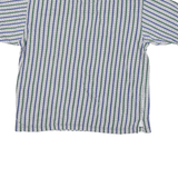 MUNSINGWEAR Mens Blue & Green Striped Short Sleeve Polo Shirt L Cotton Blend