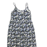 CHARTER CLUB Womens Black Cream & Blue Floral Day Dress Cotton Blend Sleeveless