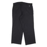DICKIES Mens Cotton Blend Black Relaxed Straight Trousers W38 L30 Workwear