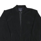 YUN FENG Mens Black Polyester Blend Bomber Jacket XL Zip Up Plain Casual