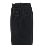 MODE Womens Leather Black Regular Fit Zip Trousers W28 L32 Stylish Comfortable