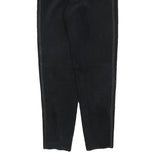 MODE Womens Leather Black Regular Fit Zip Trousers W28 L32 Stylish Comfortable