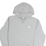 ADIDAS Mens Grey Hoodie M Cotton Pullover Sports Casual Sweatshirt