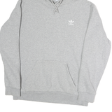 ADIDAS Mens Grey Hoodie M Cotton Pullover Sports Casual Sweatshirt