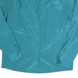 STUART LANG Womens Blue Shirt Long Sleeve Collared Plain S Elegant Workwear