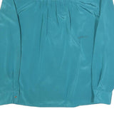 STUART LANG Womens Blue Shirt Long Sleeve Collared Plain S Elegant Workwear