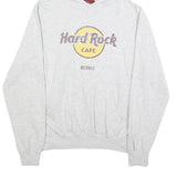 HARD ROCK CAFE Mens Grey Hoodie M Cotton Blend Pullover Casual Hoodie