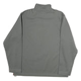 REEBOK Mens Grey 1/4 Zip Sweatshirt L Cotton Pullover Sports Casual Activewear