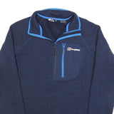 BERGHAUS Mens Navy Blue Plain Polyester Pullover Jumper M Outdoor Casual