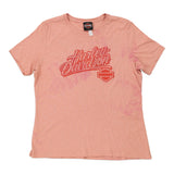 Rockford, Illinois Harley Davidson Spellout T-Shirt - Large Pink Cotton