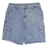WRANGLER Mens Denim Blue Cargo Shorts L W38 Casual Cotton Pockets