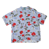 TROPICOOL Mens Blue Hawaiian Shirt 2XL Cotton Blend Short Sleeve Beach Style