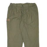 BLUE MOUNTAIN Mens Relaxed Beige Polyester Blend Zip Trousers W36 L30 Casual