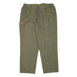 BLUE MOUNTAIN Mens Relaxed Beige Polyester Blend Zip Trousers W36 L30 Casual