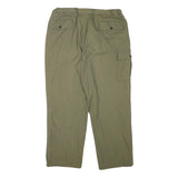 BLUE MOUNTAIN Mens Relaxed Beige Polyester Blend Zip Trousers W36 L30 Casual