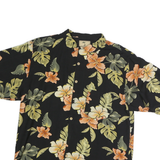 JAMAICA JAXX Mens Black & Orange Floral Cotton Shirt M Summer Holiday Beach