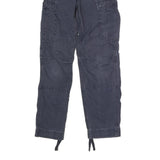 CARHARTT Mens Dark Blue Regular Cargo Trousers W27 L29 Cotton Blend Button