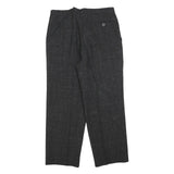 Womens Black Polyester Blend Regular Fit Straight Trousers W32 L28 Classic