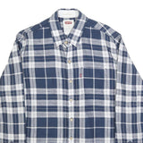 LEVI'S Mens Blue & White Check Shirt M Casual Cotton Blend Long Sleeve