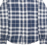 LEVI'S Mens Blue & White Check Shirt M Casual Cotton Blend Long Sleeve