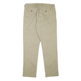TOMMY HILFIGER Mens Cotton Blend Beige Regular Fit Straight Trousers W34 L32