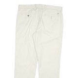 TOMMY HILFIGER Mens Cotton Blend Cream Regular Straight Trousers W34 L30 Casual
