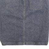 DKNY Womens Blue Denim Straight Knee Length Cotton Blend M Skirt Casual