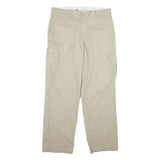 DICKIES Mens Cotton Beige Regular Straight Cargo Trousers W34 L32 Workwear