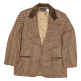 SAG HARBOR Womens Brown Checked Jacket UK 14 Acrylic Blend Button Closure