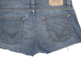 LEVI'S Womens Blue Denim Bootcut Shorts M W32 Distressed Casual