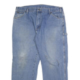 DICKIES Mens Relaxed Blue Denim Jeans W38 L30 Workwear Casual Zip Closure