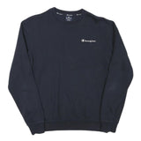 CHAMPION Mens Navy Blue Sweatshirt Crew Neck S Classic Logo Pullover Cotton