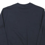 CHAMPION Mens Navy Blue Sweatshirt Crew Neck S Classic Logo Pullover Cotton