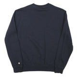 CHAMPION Mens Navy Blue Sweatshirt Crew Neck S Classic Logo Pullover Cotton