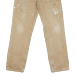 DICKIES Mens Regular Beige Cotton Blend Workwear Trousers W32 L32 Paint