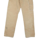 DICKIES Mens Regular Beige Cotton Blend Workwear Trousers W32 L32 Paint