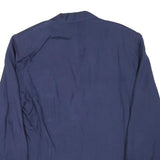 NAF NAF Womens Blue Silk Button Jacket L Plain Elegant Classic