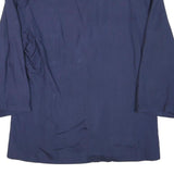 NAF NAF Womens Blue Silk Button Jacket L Plain Elegant Classic