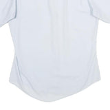 Mens White Plain Shirt S Short Sleeve Button Polyester Blend Casual Workwear