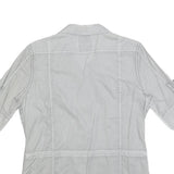 G-STAR Womens Grey Cotton Blend Shirt L Casual Button Sleeve Pockets