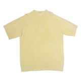 ARTES MANOLITA Womens Beige Cotton Blend Button Top Short Sleeve L Sun