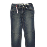 BH JEANS Womens Blue Slim Skinny Denim Light W26 L32 Fashion Zipper Pockets