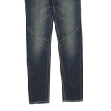 BH JEANS Womens Blue Slim Skinny Denim Light W26 L32 Fashion Zipper Pockets