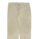 DICKIES Mens Cotton Blend Beige Trousers Regular Fit W36 L32 Classic Workwear