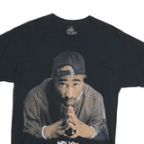 POETIC JUSTICE Mens Black Graphic T-Shirt M Short Sleeve Crew Neck Vintage