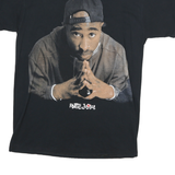 POETIC JUSTICE Mens Black Graphic T-Shirt M Short Sleeve Crew Neck Vintage
